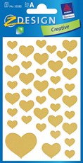 Z-Design Sticker Glanzfolie Goldene Herzen