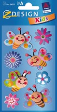 Z-Design 3D Sticker, Blumen + Schmetterlinge