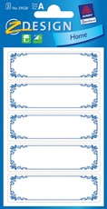 Z-Design Haushaltsetikett Papier Rahmen blau