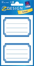 Z-Design Buchetiketten Rahmen blau
