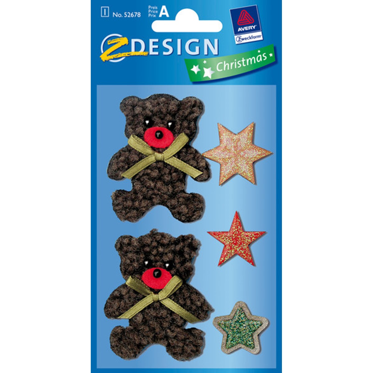 ZDesign 52678 Weihnachten Plüsch Sticker Teddy + Stern