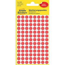 Avery Zweckform Markierungspunkte, 8 mm, 416 Etiketten, rot, wiederablösbar