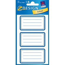 Z-Design Buchetiketten aus beschriftbarem Papier Rahmen blau